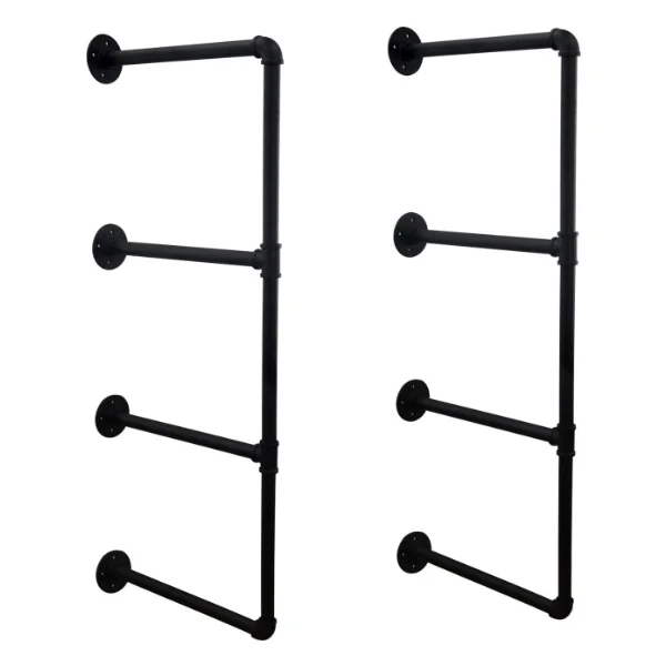 Industrial Wall Mount Black Shelf Retro Iron Pipe Floating Shelves Rack DIY Shelving Bracket