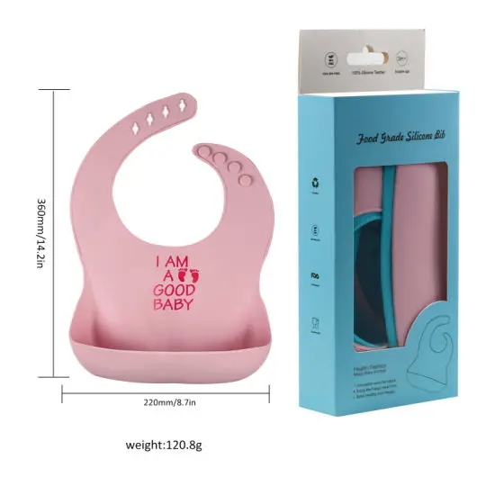 Waterproof Soft Baby Feeding Silicone Bibs Met Gala BPA Free Printed Silicone Baby Bibs For Kids