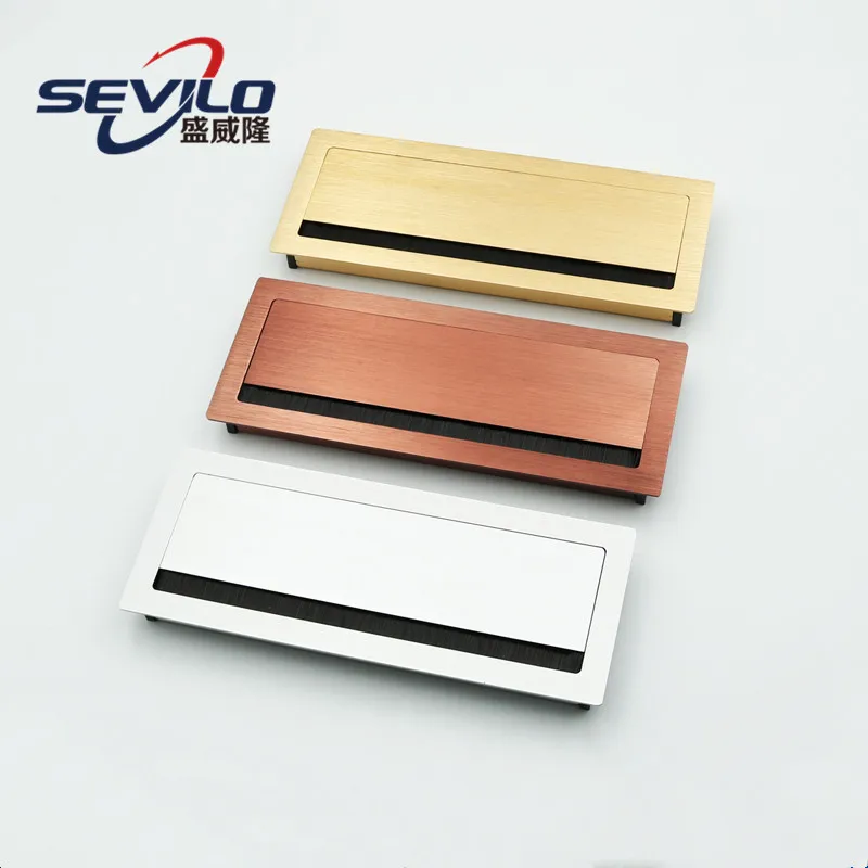 Оптовая цена 130x300 мм Прямоугольный кабель современный алюминиевый сплав с хромированной отделкой для офисного стола мебели дома и отеля