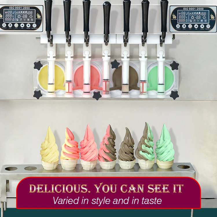 Kolice ETL CE table top 7 flavors frozen yogurt soft serve ice cream machine/ice cream making machine/ice cream maker
