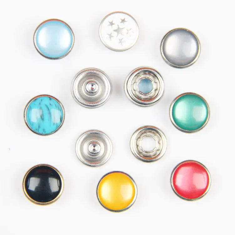 Hot sell 14mm 15mm 20mm 21mm snap button clothing pearl ring prong snap button