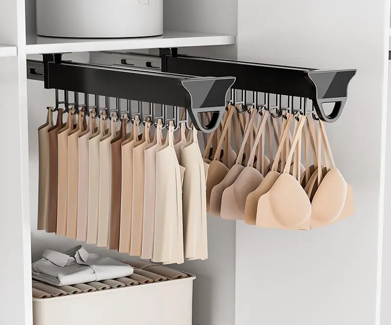 Factory Wholesale Pull-Out Storage Racks With Storage Hooks Wardrobes Kitchen Cabinets Metal Pull-Out Storage Racks