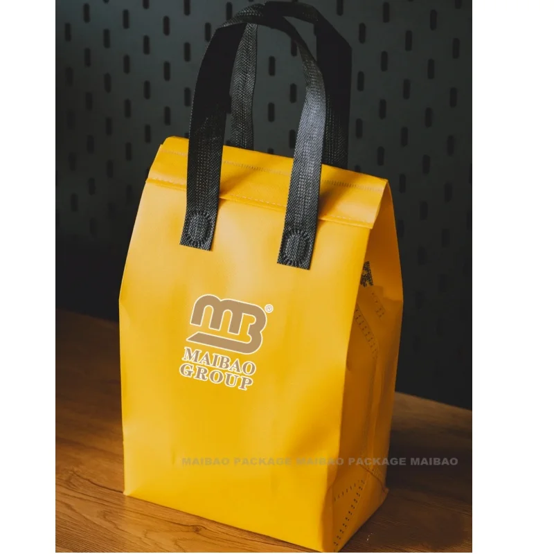 Carrier Shopping Thermal Custom Logo Printed Bottom Factory Cheap Low Price Packaging Bags Non-woven Tote Packaging Cooler Bag