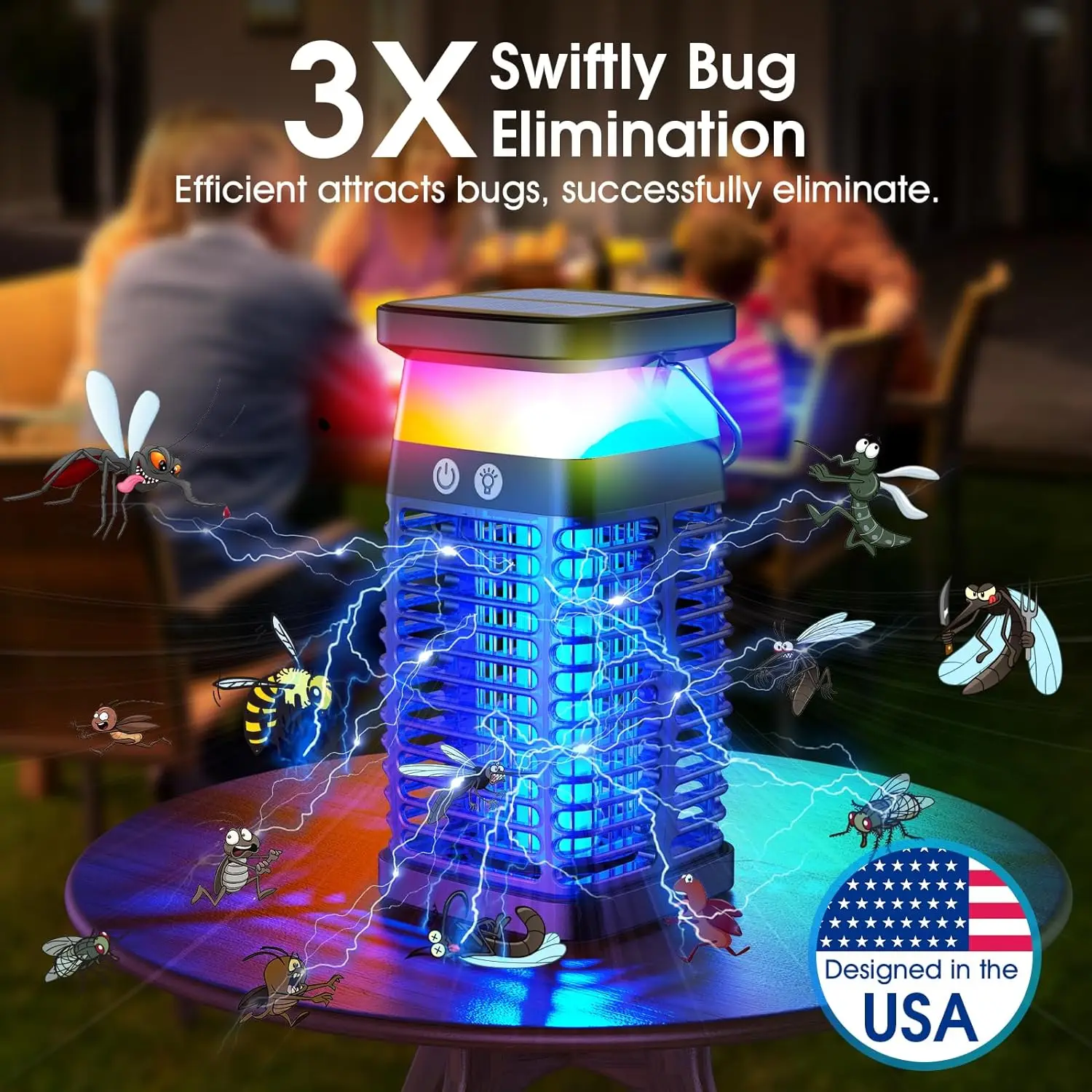 Bug Zapper Outdoor Catcher Fly Traps Zapper Mosquito Killing Lamp Flying insects Flies Moths UV light generates