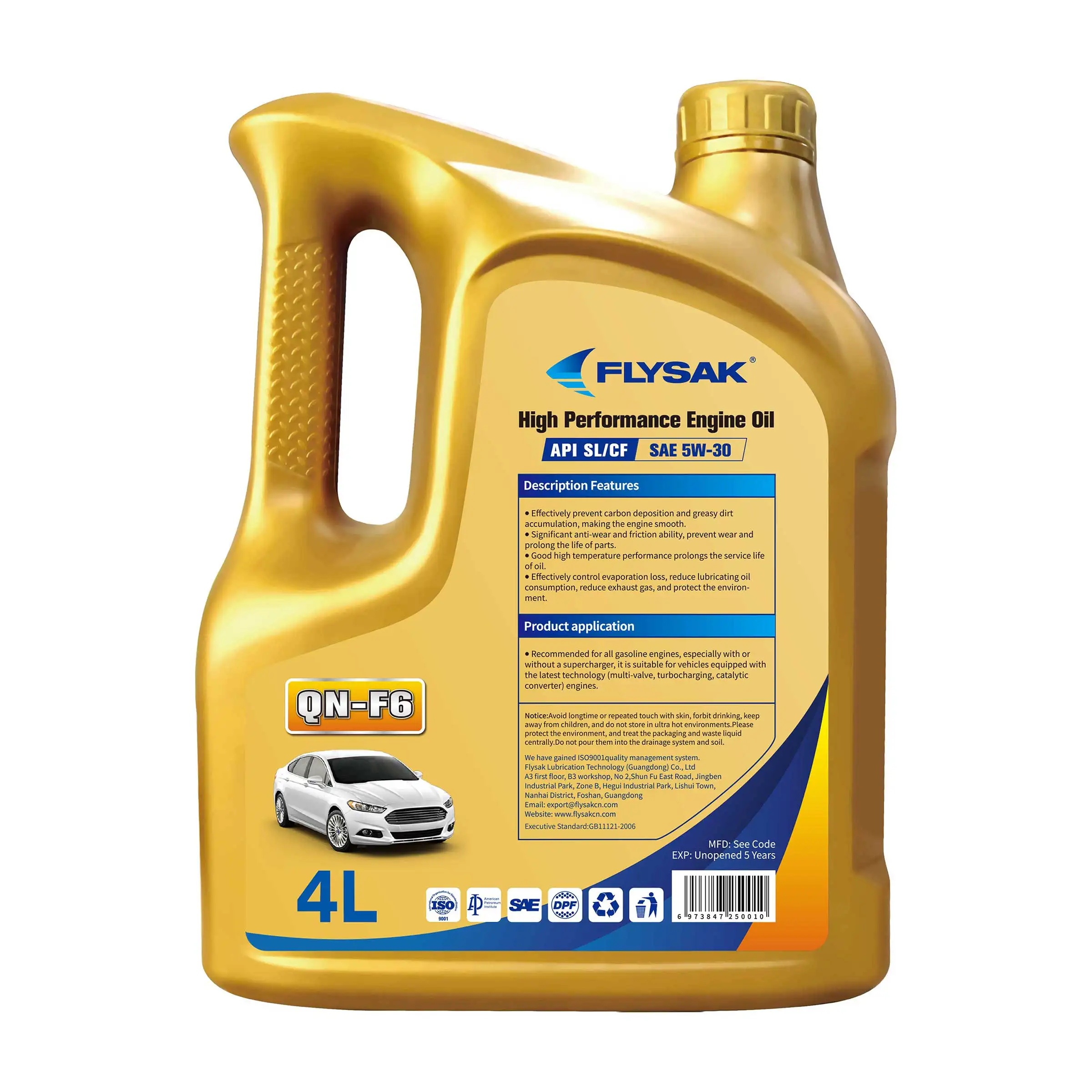 4L Semi-Synthetic Lubricant QN-F6 High Performance Engine Oil API SL/CF SAE 10W-40