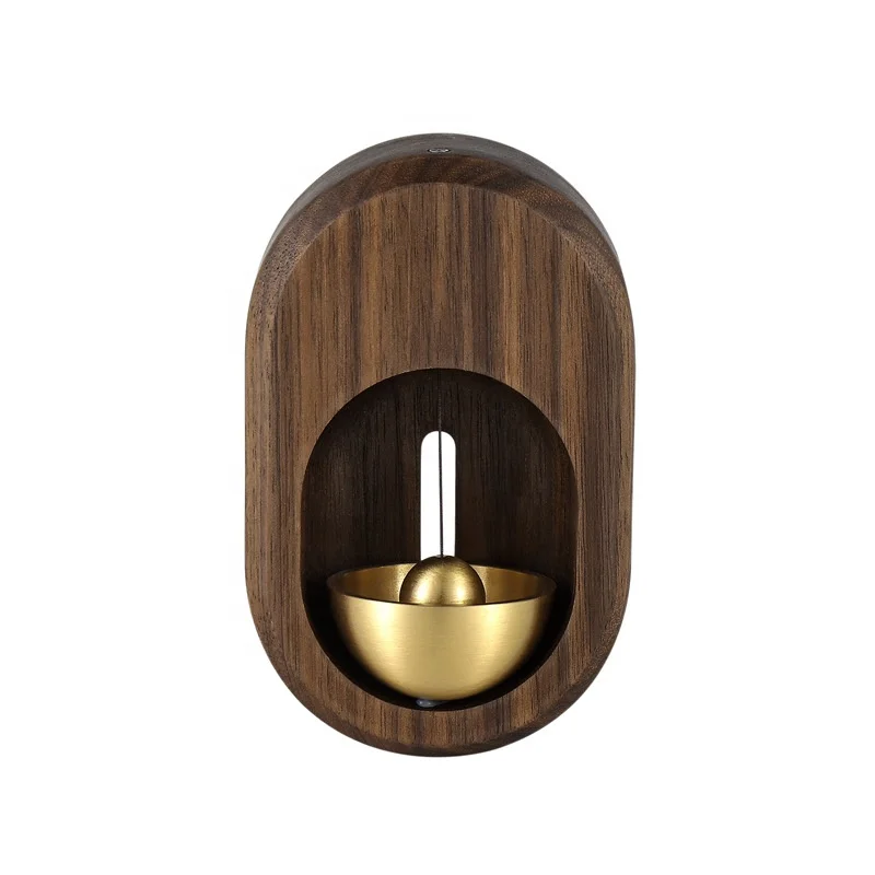 Wind Chime Solid Wood Simple Handmade Refrigerator Copper Bell Small Creative Housewarming Gift