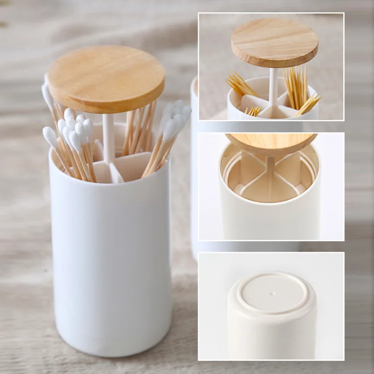 Toothpick Holder Tablet Press Pop-up Toothpick Receptacle Cotton Swab Container Hotel Home Table Decoration
