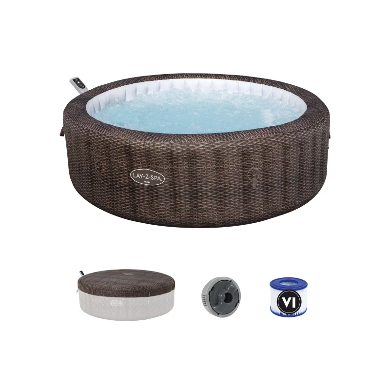 BESTWAY Lay-Z-Spa 6001P Bali Энергоэффективная умная надувная гидромассажная Ванна с управлением через приложение на 5-7 человек