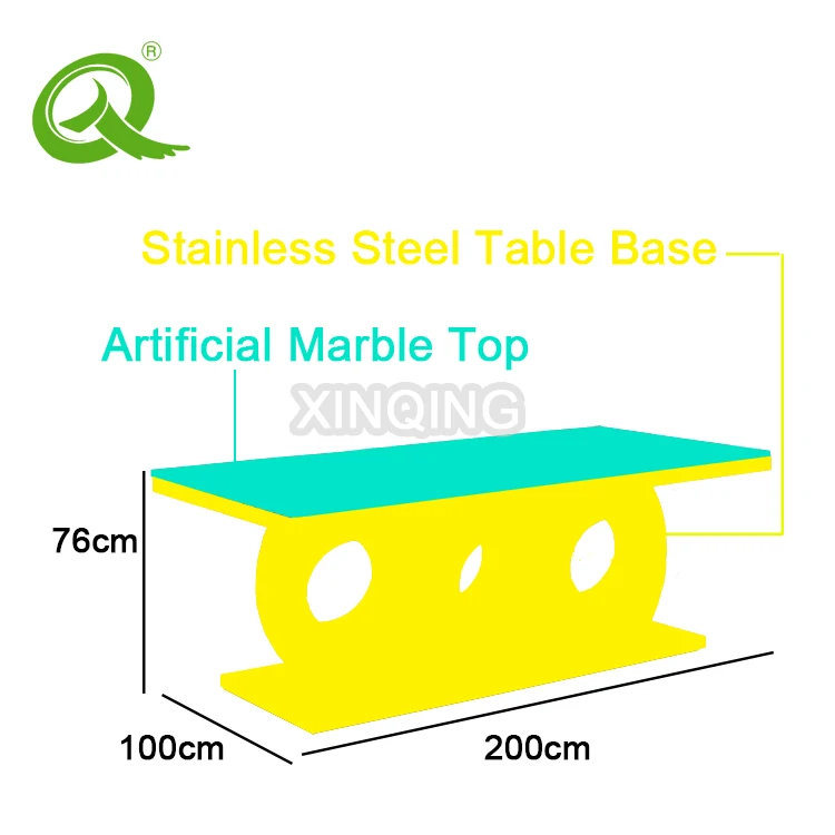 Fashion design stainless steel  base marble top dining table set