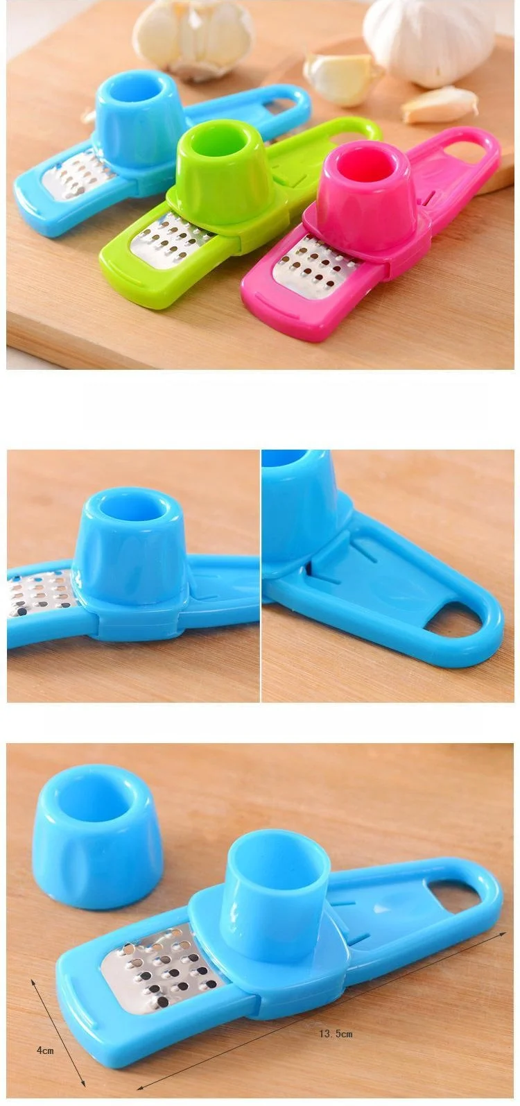 Kitchen Premium Garlic Press Professional Garlic Mincer Tool Easy-Squeeze Easy Clean Soft Ergonomic Handle Garlic Peeler