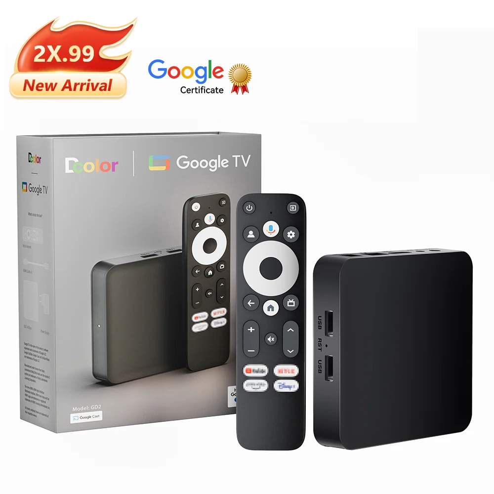 Сертифицированный Google Новый продукт Dcolor GD2 Assistant 4K HDR Tv 5G
