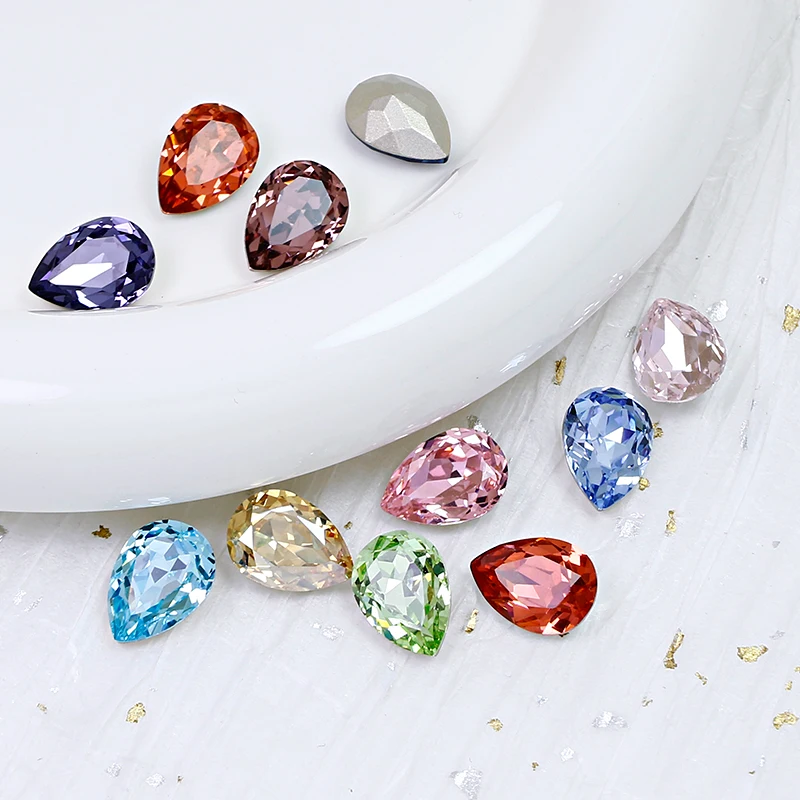 Dongzhou High quality K9 crystal waterdrop glass rhinestone wholesale loose crystal beads for jewelry making diy accessories