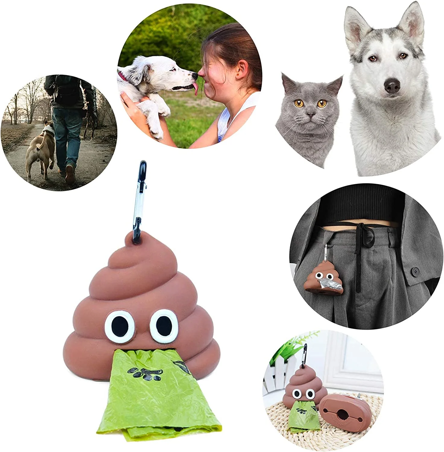Factory Price Custom Poop -Shaped Pet Dog Poop Bag Holder Portable Dog Poop Bag Dispenser
