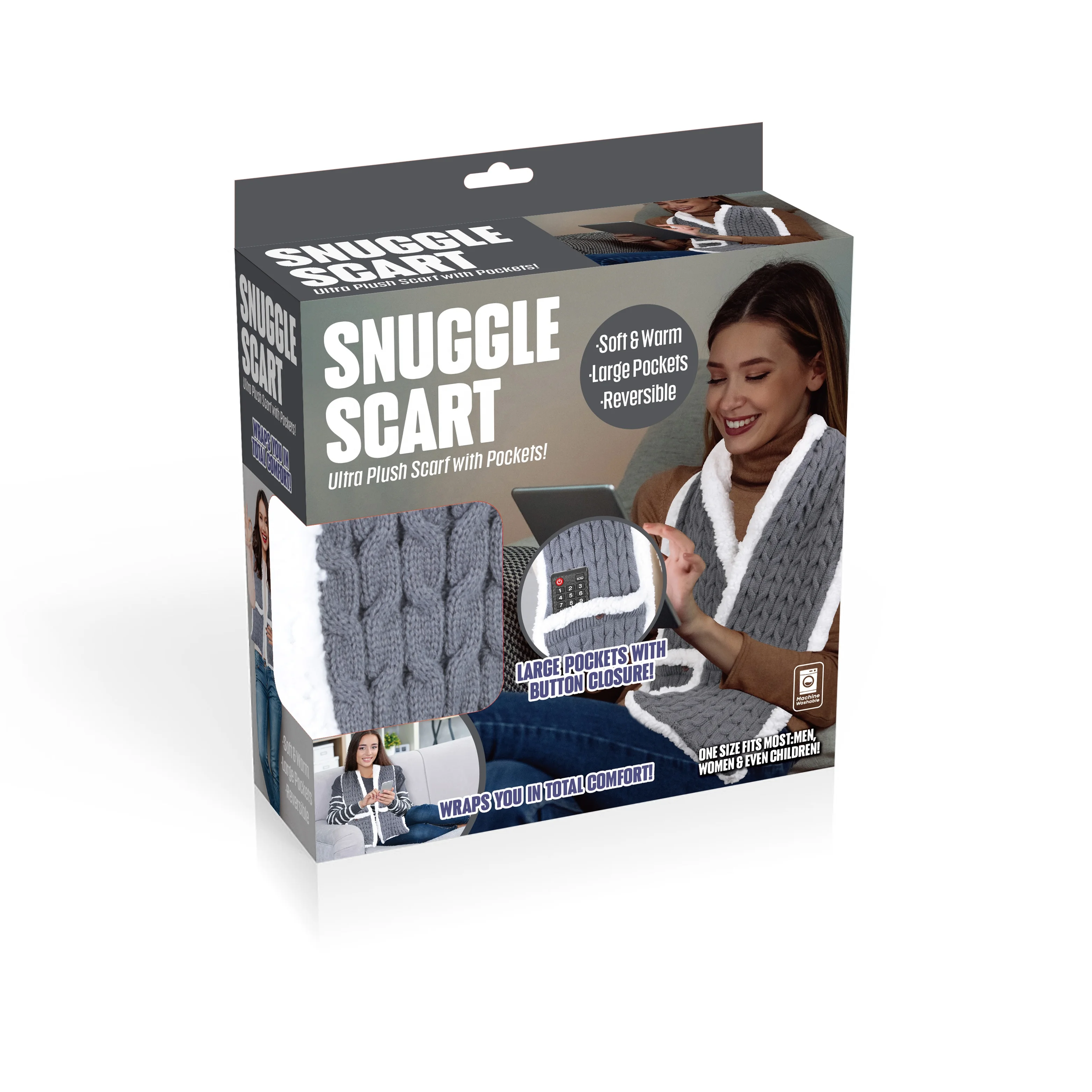 High Quality Customized Soft Comfort Acrylic Knitted Snuggle Women Scarf