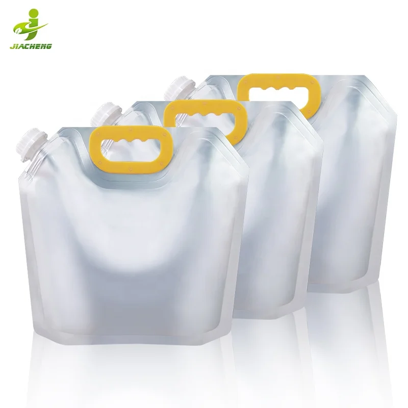1 liter 2.5l 5l 10l refill silver stand up aluminum foil drink spout pouch bag with spout for juice wine food liquid