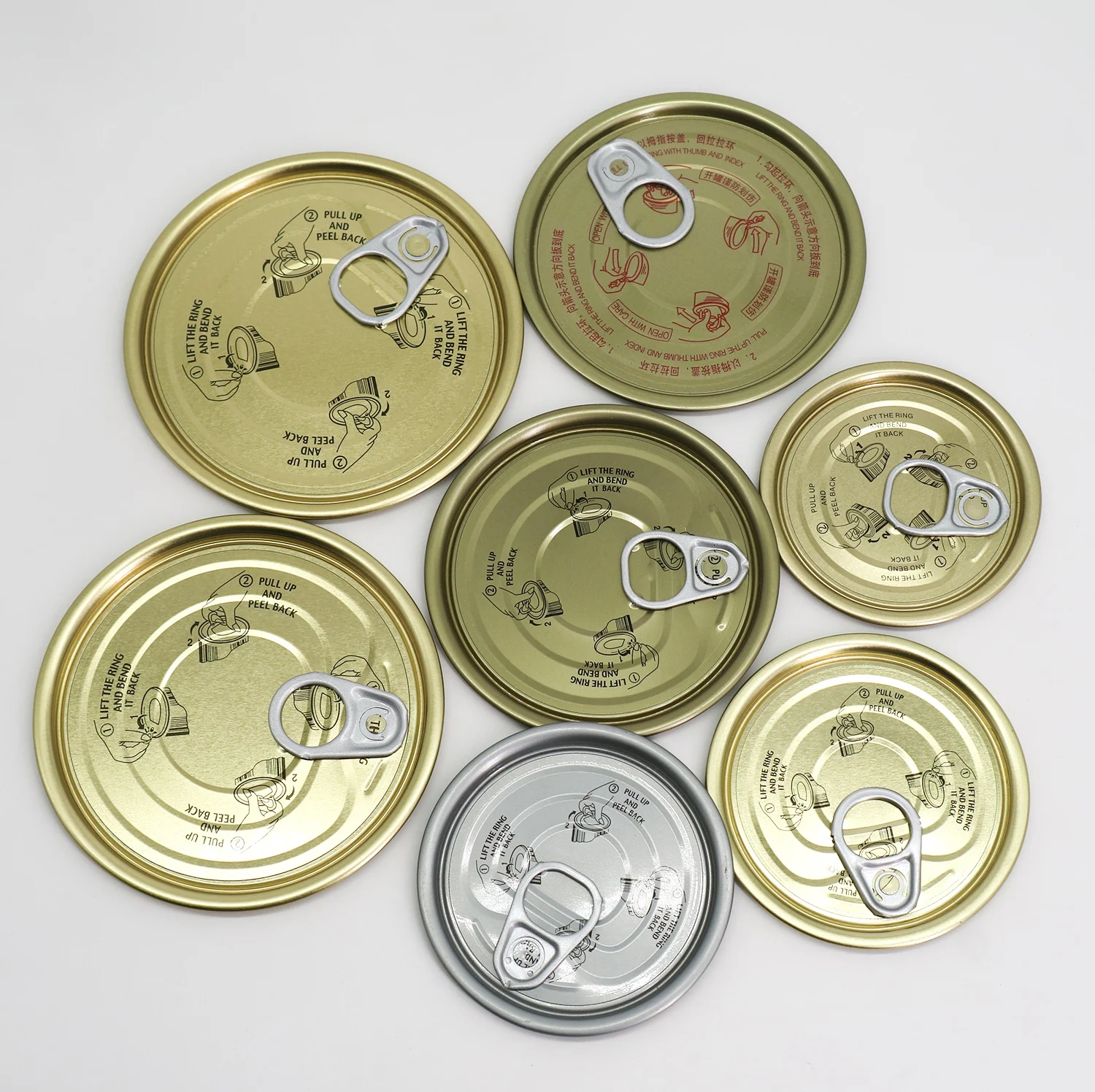 202# 209# 211# 300# 305# 309# 315# 401# TFS EOE Easy Open End Tuan Fish Can BPA NI Aluminized Lacquer Easy Open Door