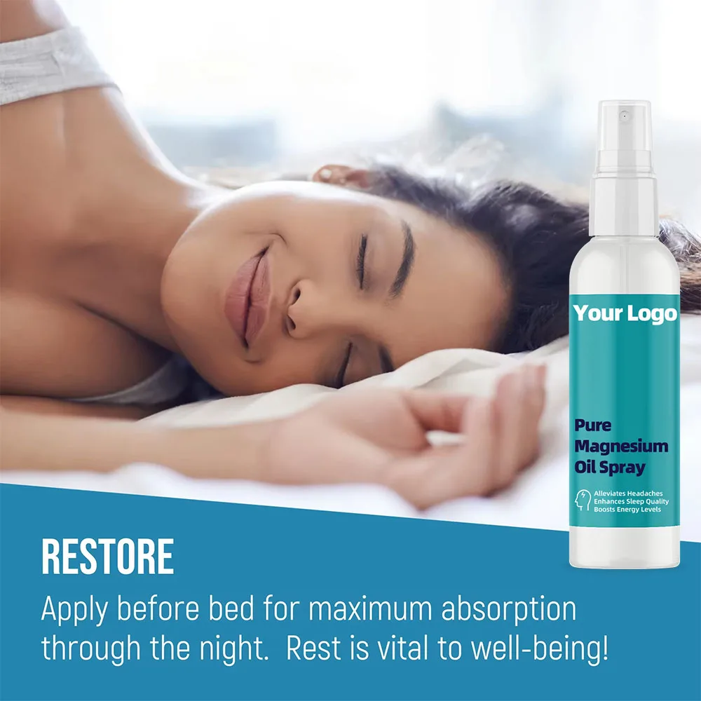 Private Label Pure Organic MSM Magnesium Chloride Oil Spray for Vegan Bulk Sleep Mist Natural Body Care Treatment