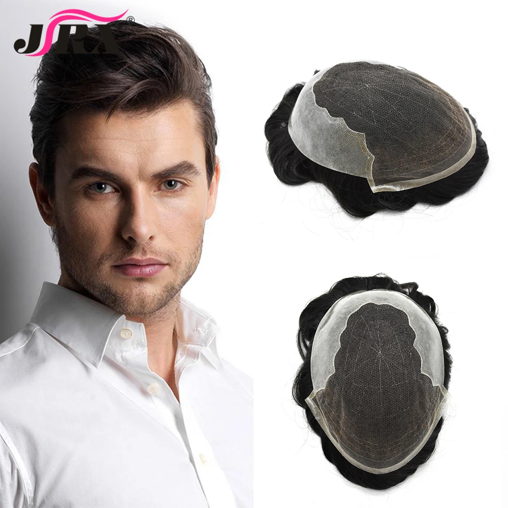
natural strong human hair toupee male wig for man Q6 HAIR TOUPEE MONO High Quality LACE Hair Replacement for Men 