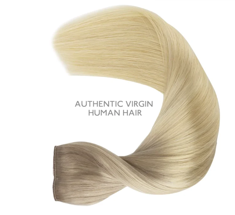 Wire Hair Extensions (Increase 50% Lifespan) Real Human Hair 20 inch 110g Ash Blonde to Golden Blonde Platinum Blonde Remy Hair