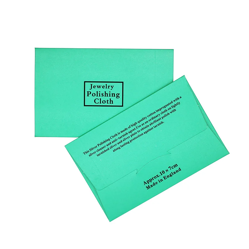 Custom Paper Envelope Microfiber Jewellery Jewelry 925 Sterling Silver Gold Cleaning Polishing Cloth With Paper Envelope
