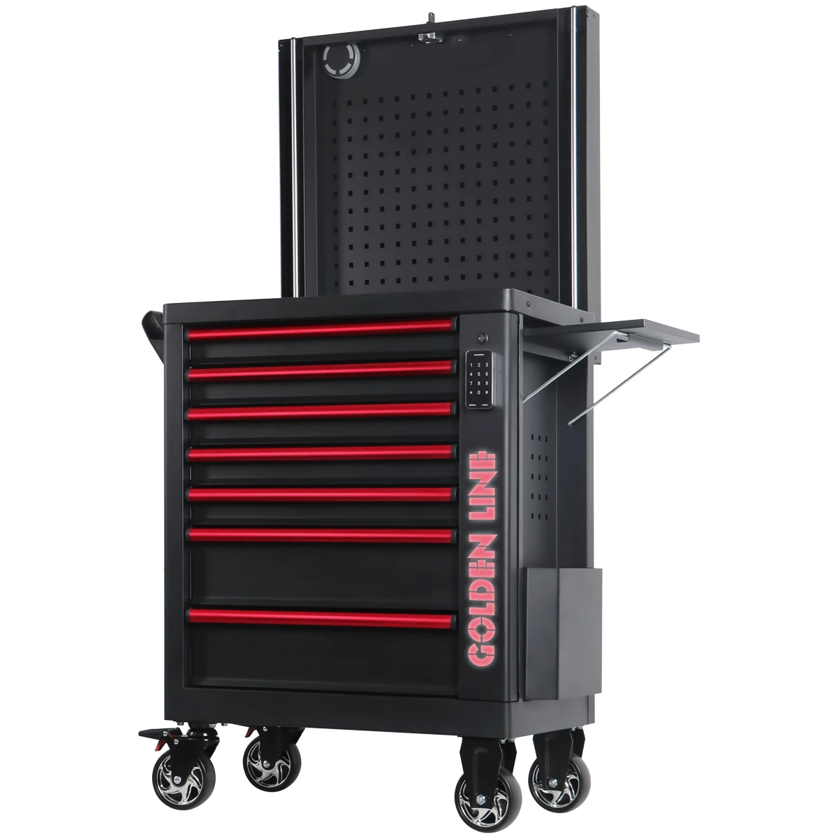 7 Drawers Stainless Steel Metal Tool Box Roller Cabinet Tool Cabinet with Combination Lock Bluetooth Tool Box for Garage Storage