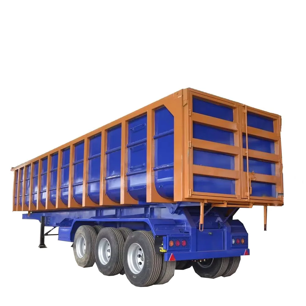 Three Axles 45MT  Payload Tractor Tipper Semi Trailer sand transport U shape dumper trailer