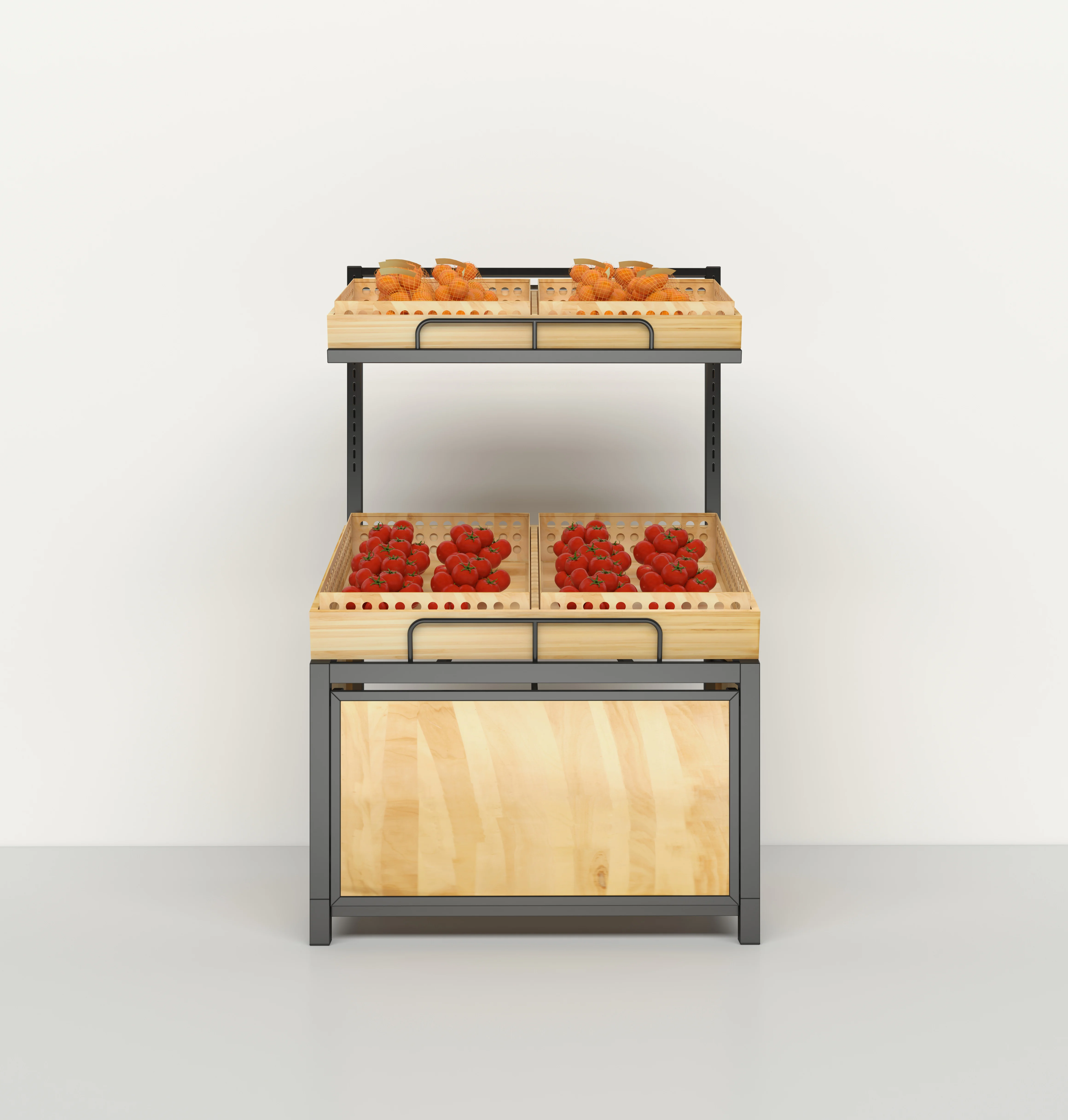 Factory price wholesale fruit vegetable display rack for supermarket