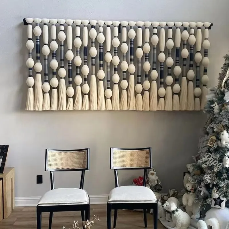 Home Decor Luxury 3D Fabric Painting Handmade Weaving Wall Hanging Yarn Crochet Art Cotton Fiber Wall Art