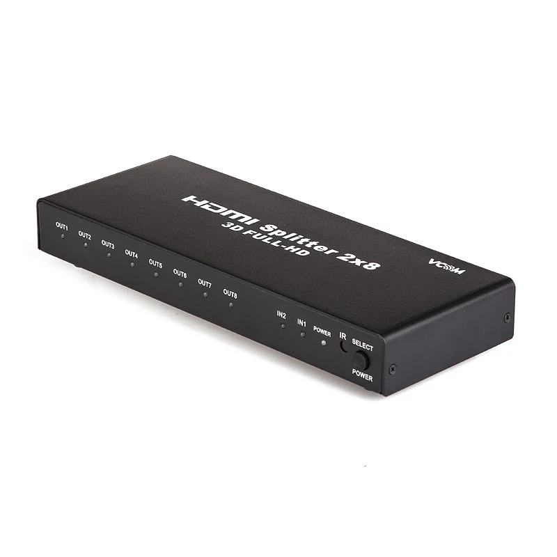 VCOM Switcher 2 In 8 Out 1.4V 1080P HDMI Splitter Switch 8 Way FHD Video with Remote Control Multi Monitor Adapter for PC