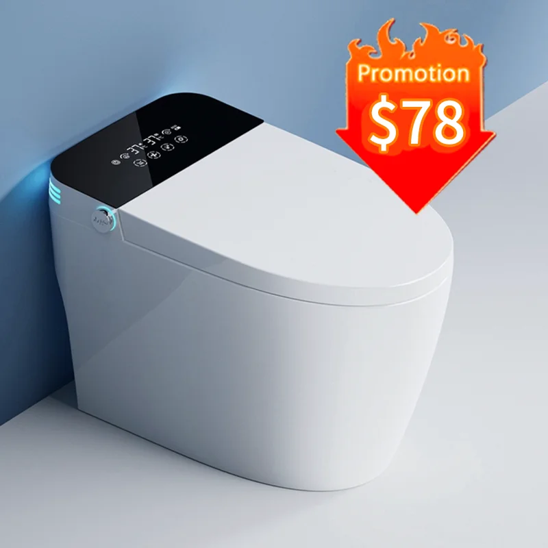 Economic Hotel Sanitary Ware One Piece Water Closet Electric Bidet Toilet Bowl Floor Mounted Bathroom Intelligent Smart Toilet