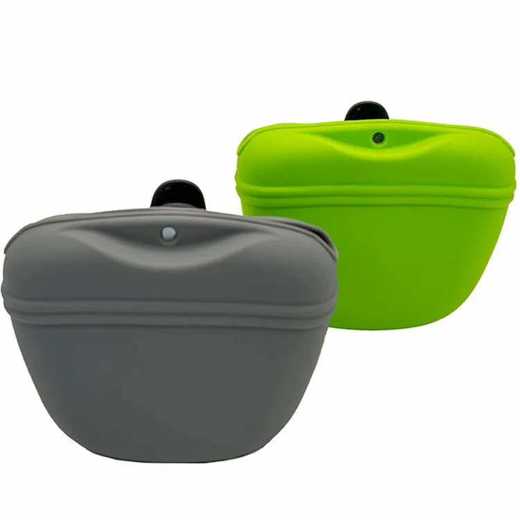 Portable Outdoor Silicone Dog Treat Pouch bag Hands Free Pet Training Waist Bag
