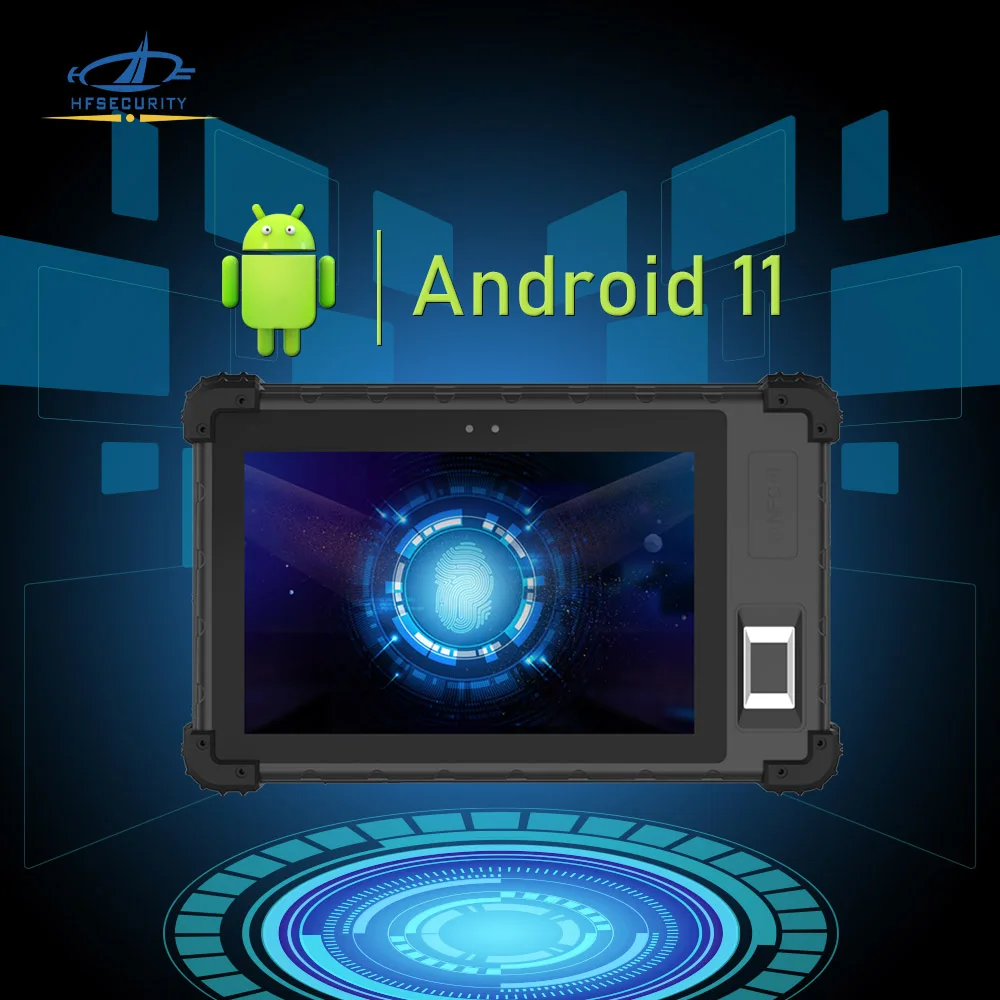 HFSecurity FP08 NFC Card Reader Rugged with Fingerprint 8 inch Android Barcode Scanner Fingerprint Tablet