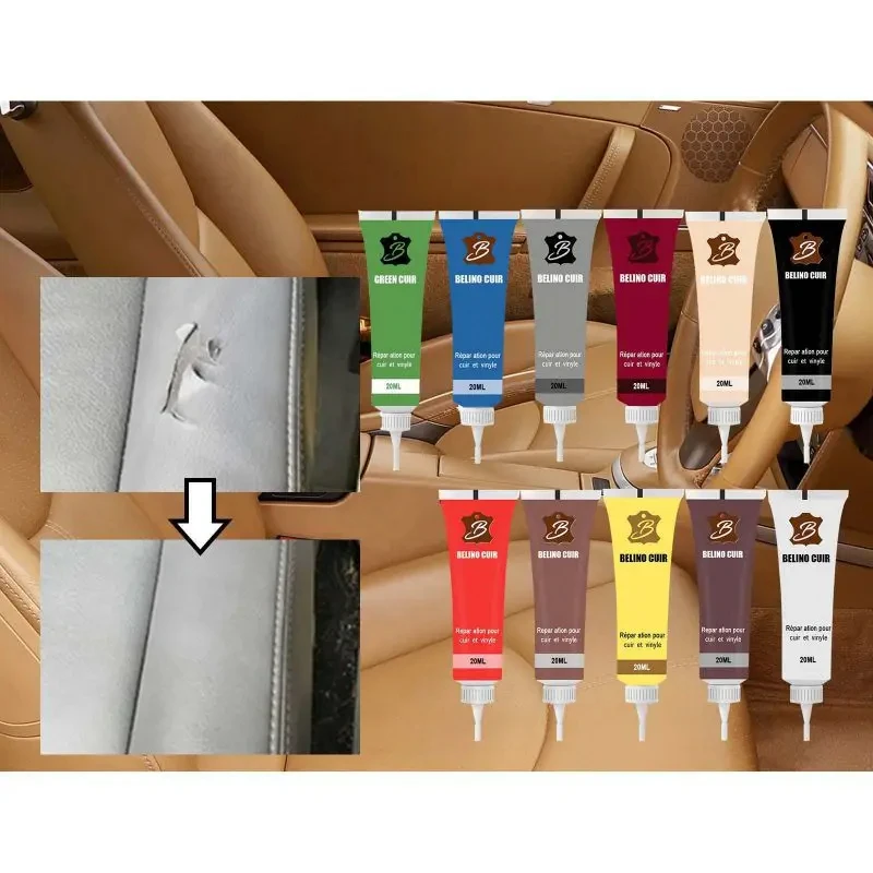 20ml Auto Advanced Leather Repair Cream Repair Filler Sofa Car Seat Leather Complementary Repair Refurbishing Car Polishing Kit
