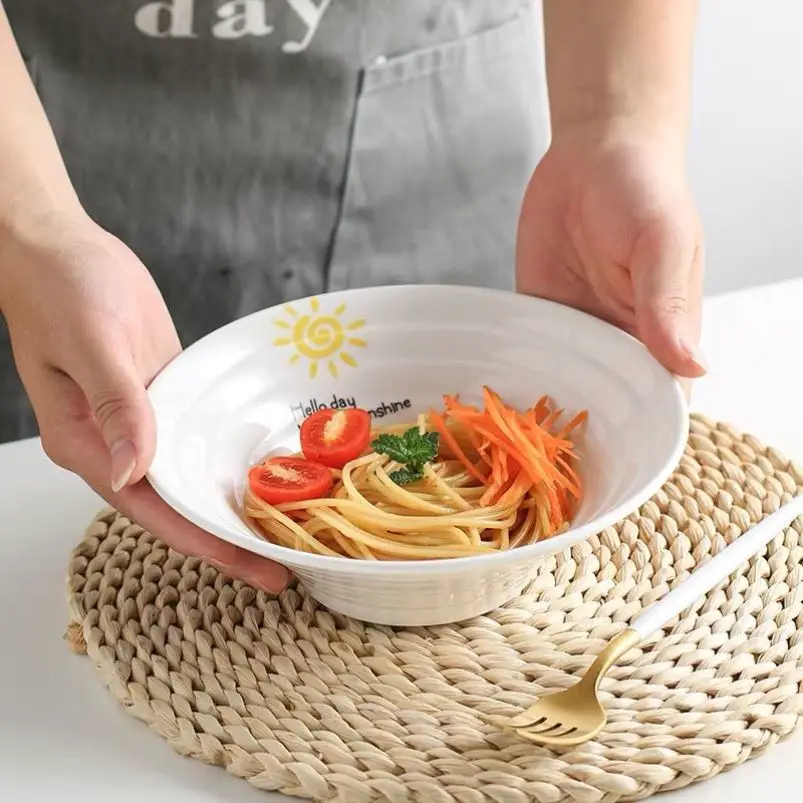Экологически чистая тканая круглая трава натуральное волокно кукурузная шелуха цветная посуда ручной работы столовая