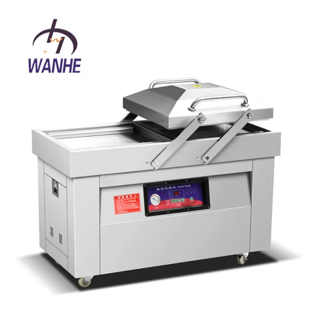 wanhe double chamber  fruit and vegetable dry fish vacuum packing machine