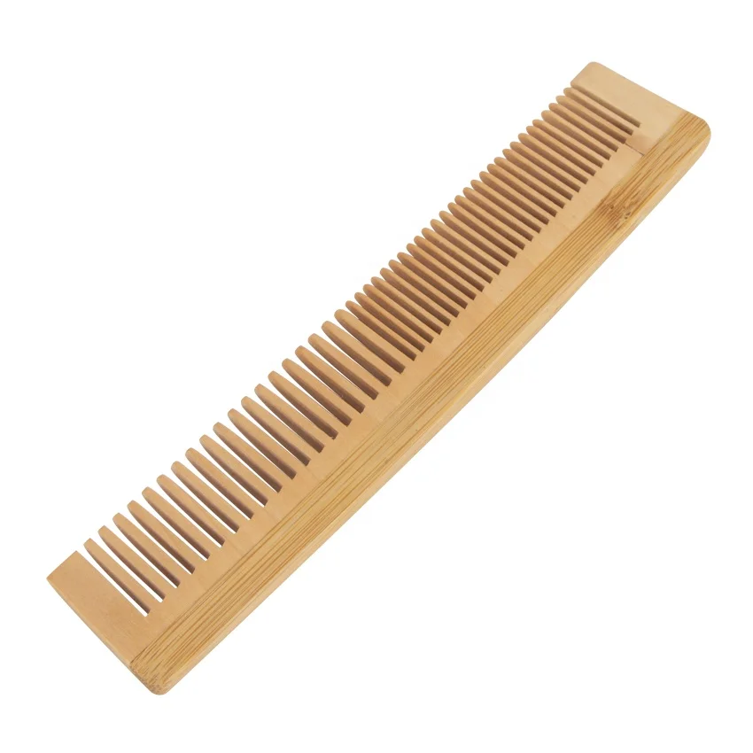 Custom Double Wide Tooth Bamboo Comb Home Hotel Salon Natural Hair Comb