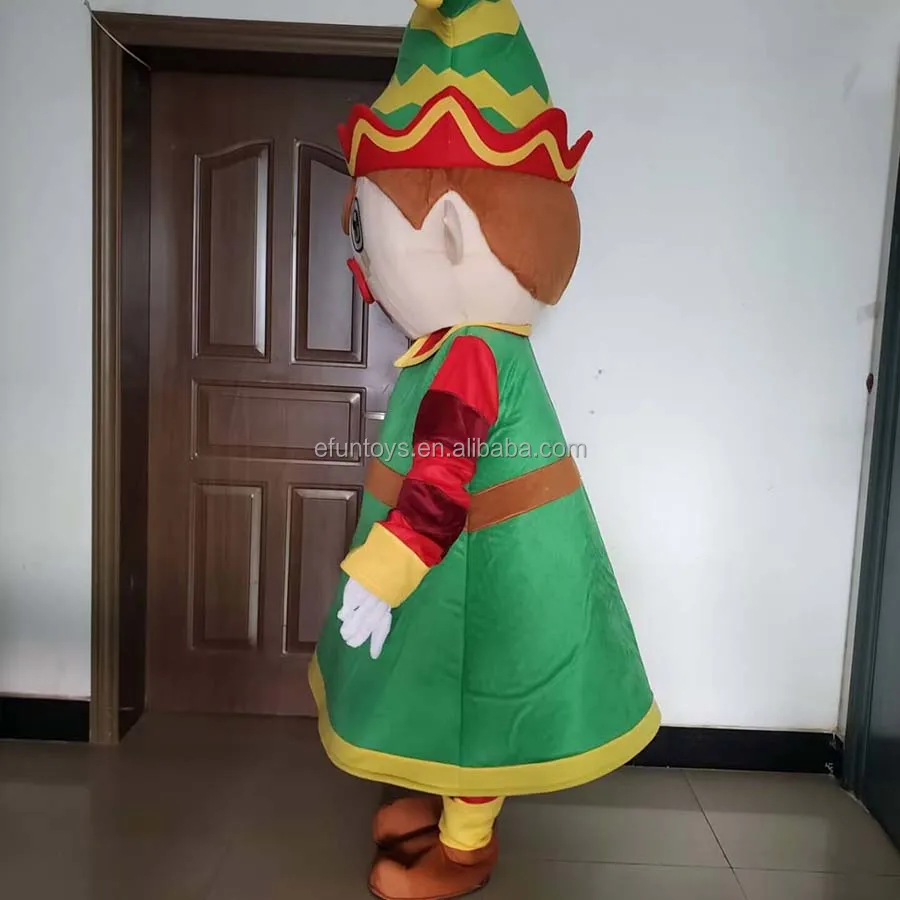 Efun MOQ 1 PC Professional custom Christmas elf mascot costumes adult size cartoon cosplay performance props costume for sale