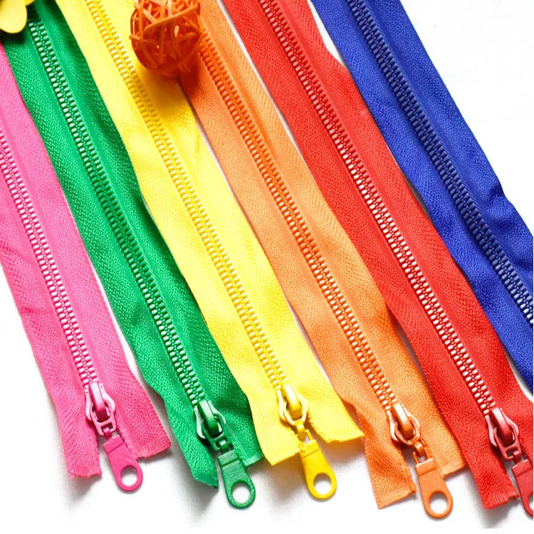 Factory Custom 5# Resin Zipper Plastic Colorful Resin Intensified Zipper For Jeans