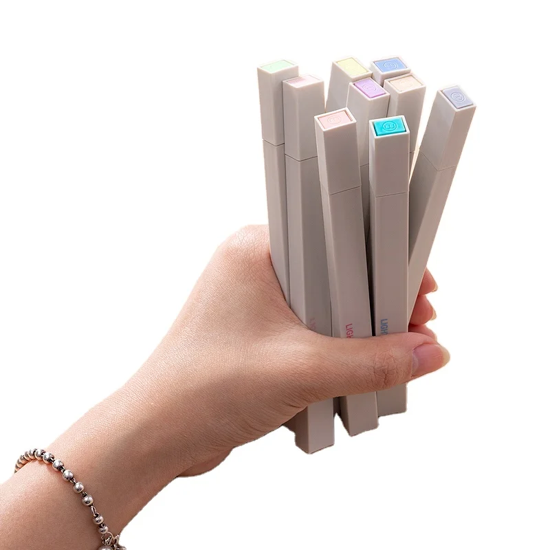 Creative learning supplies double head fluorescent pen Morandi color set marker pen student color hand book pen bag