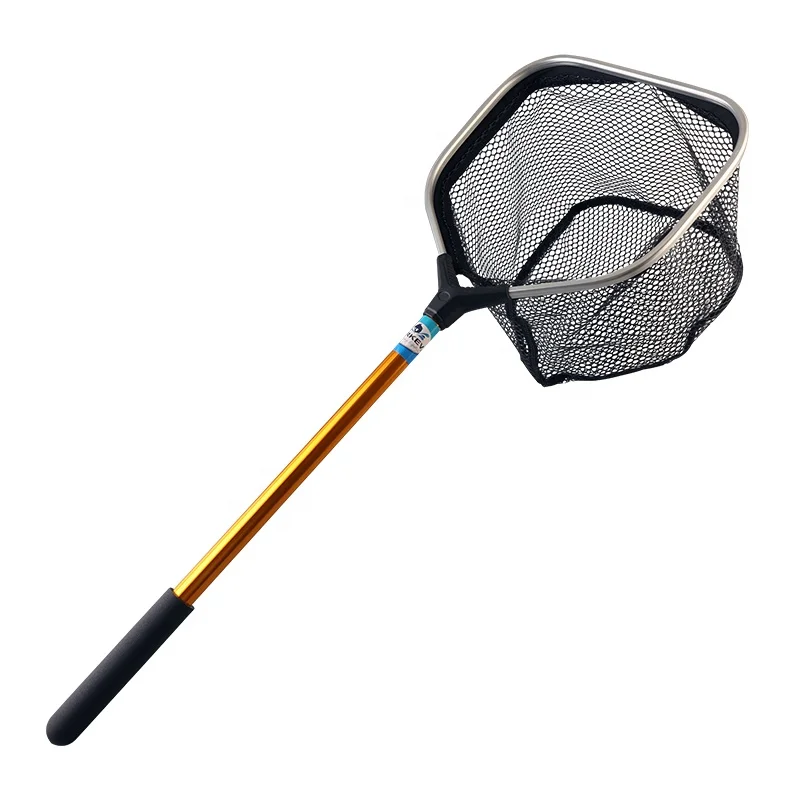 Palmer 72cm 248g Aluminum Landing Net Fishing EVA Handle Fly Hook Anti-hanged Rubber