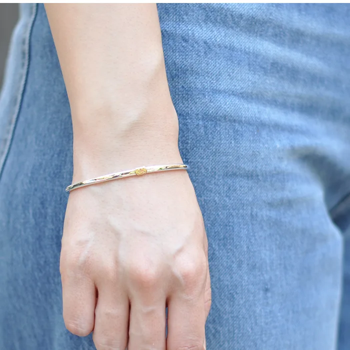 Hand-Made Sterling Silver Smiley Face Lovers Touch Bracelet