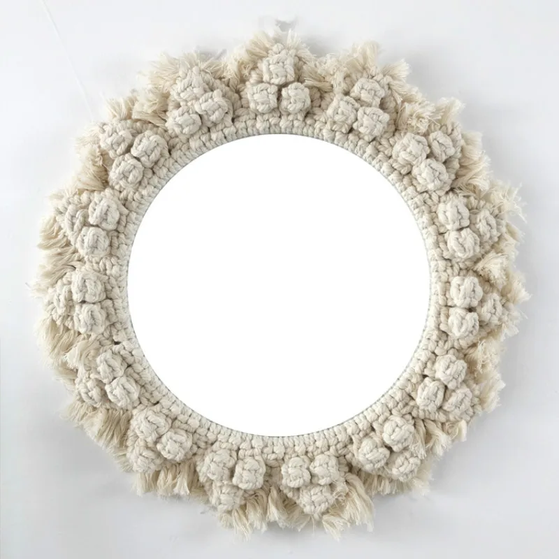 Handmade Woven Decor Mirror tapestry wedding salon wall decoration  Wall mirror