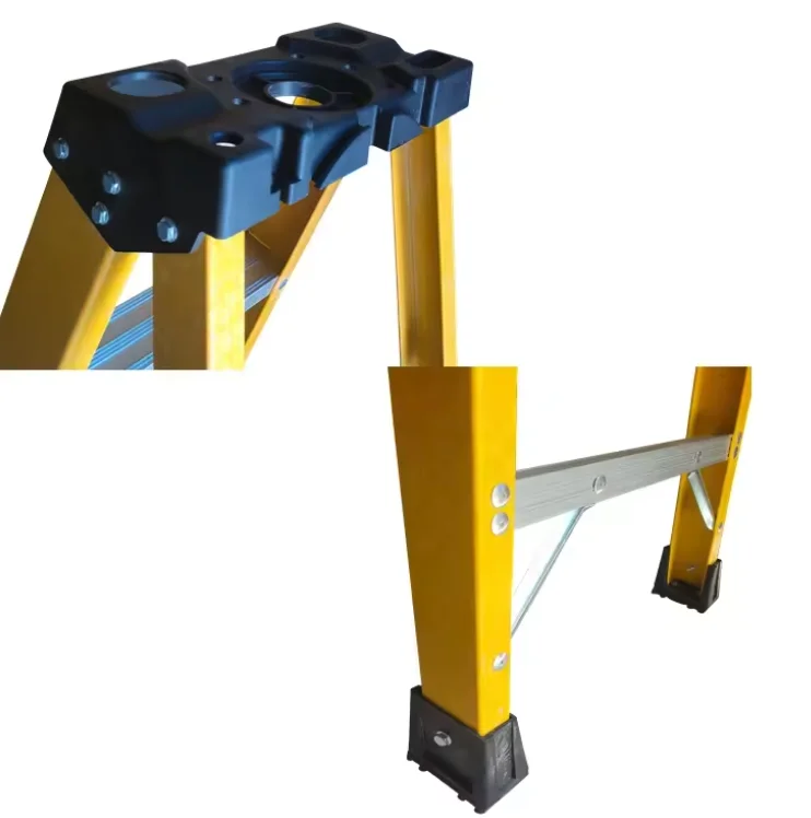High strength FRP step Folding Herringbone Ladder Household Outdoor Multipurpose Fiberglass Non-slip Ladder