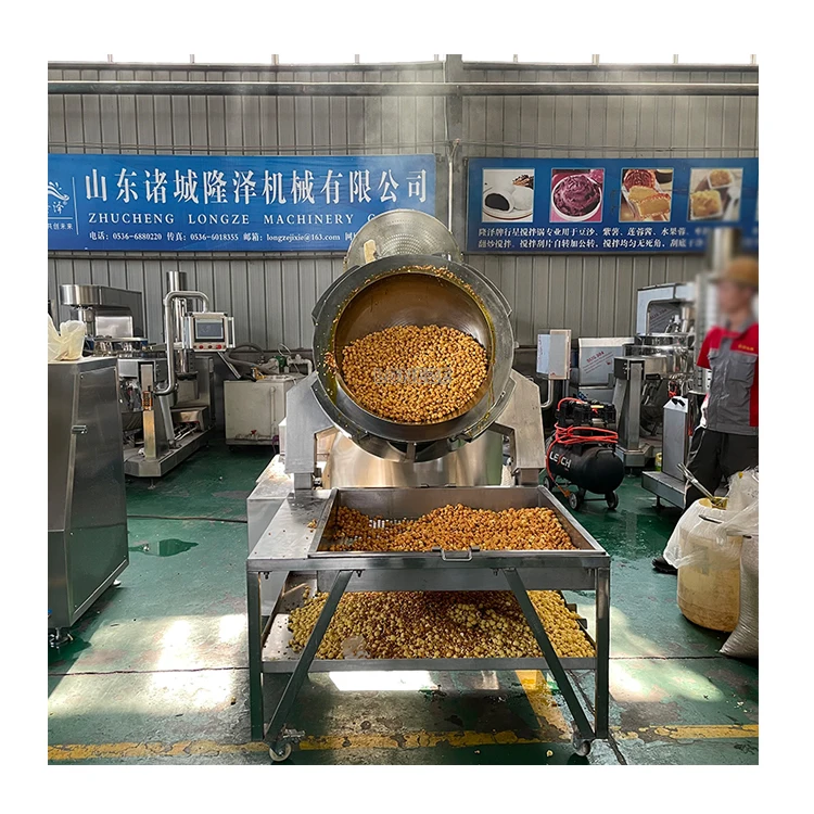 Commercial Snack Pop Kettle Corn Production Line for Sale Full Automatic Sweet Popcorn Machines