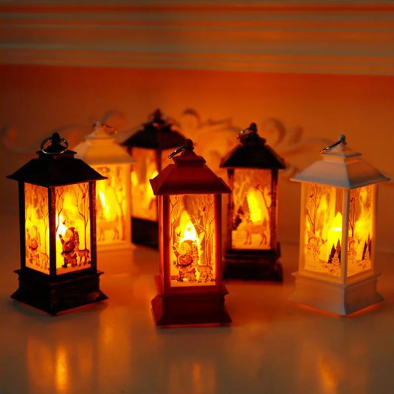 
The Latest Creative Gift Xmas Lamp Electric Christmas Hanging Lantern Santa Claus Snowman LED Night Light Festival Decorations 