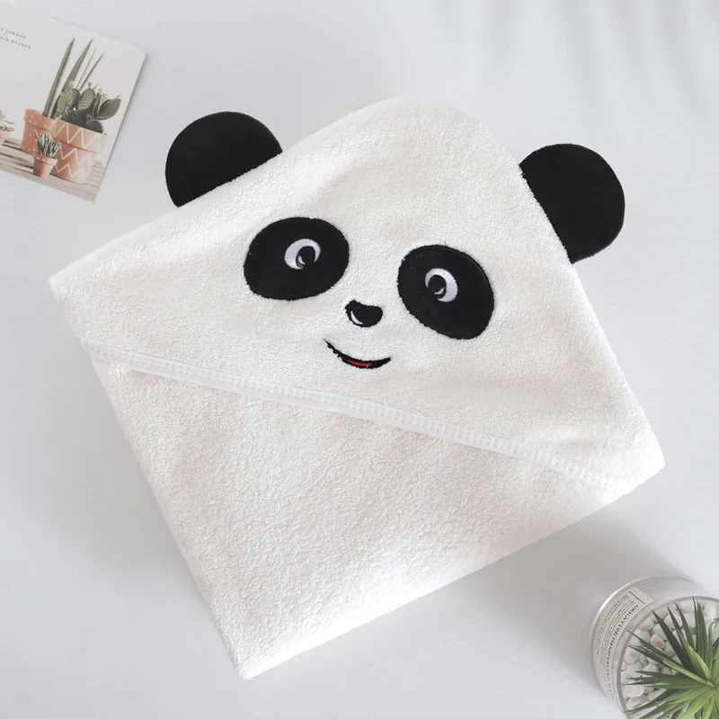 personalised beach hiphop panda bamboo wear hood cape kids bath organic 100% cotton plain white baby hooded towels