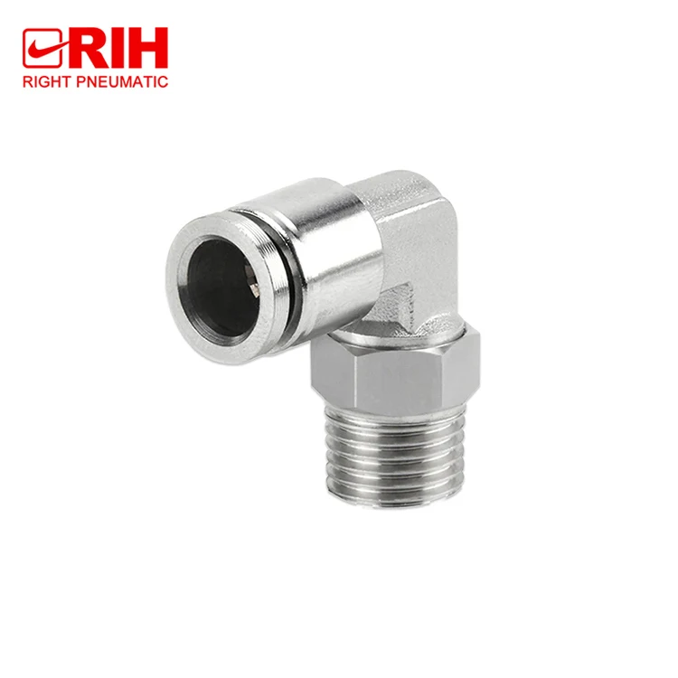 MPL joint copper nickel plated elbow joint PL full copper external thread 90 degree right angle gas pipe quick insert