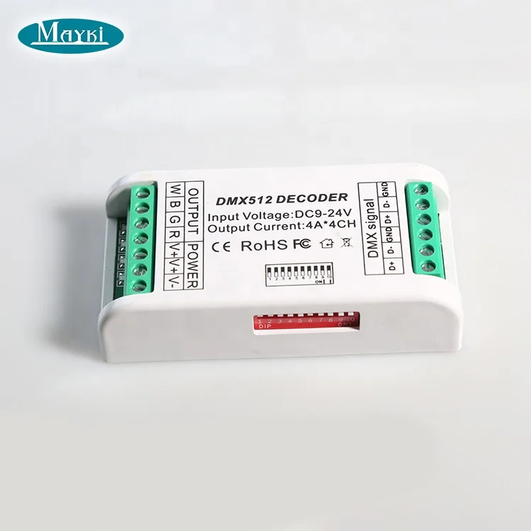 MINI DMX Control 3 Channel DMX receiver LED Strip RGB DMX512 Decoder dimmer driver with DIP switches