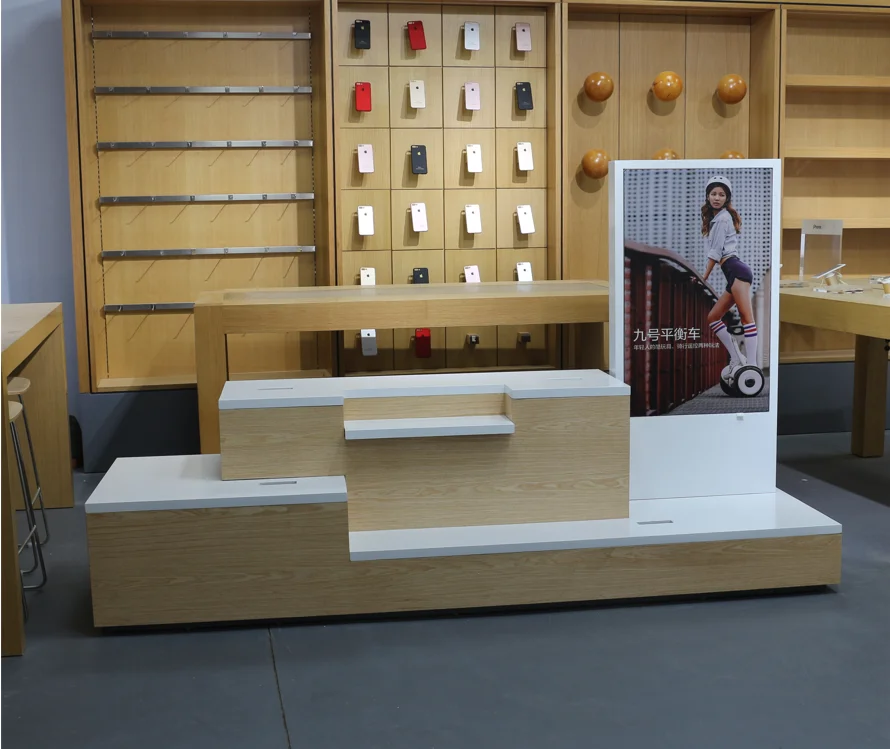 Balance car display stand electronics shop display stand custom toys store wood display furniture interior design