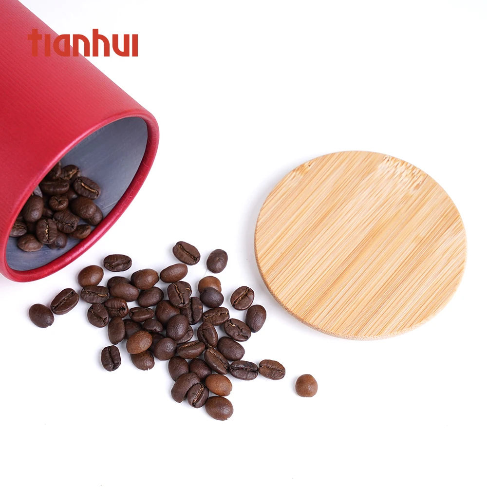 Lid Round Tea Paper Gift Box with Dividers Food Grade Acrylic Wood, Paper Series 216 Tianhui Accept Bio-degradable